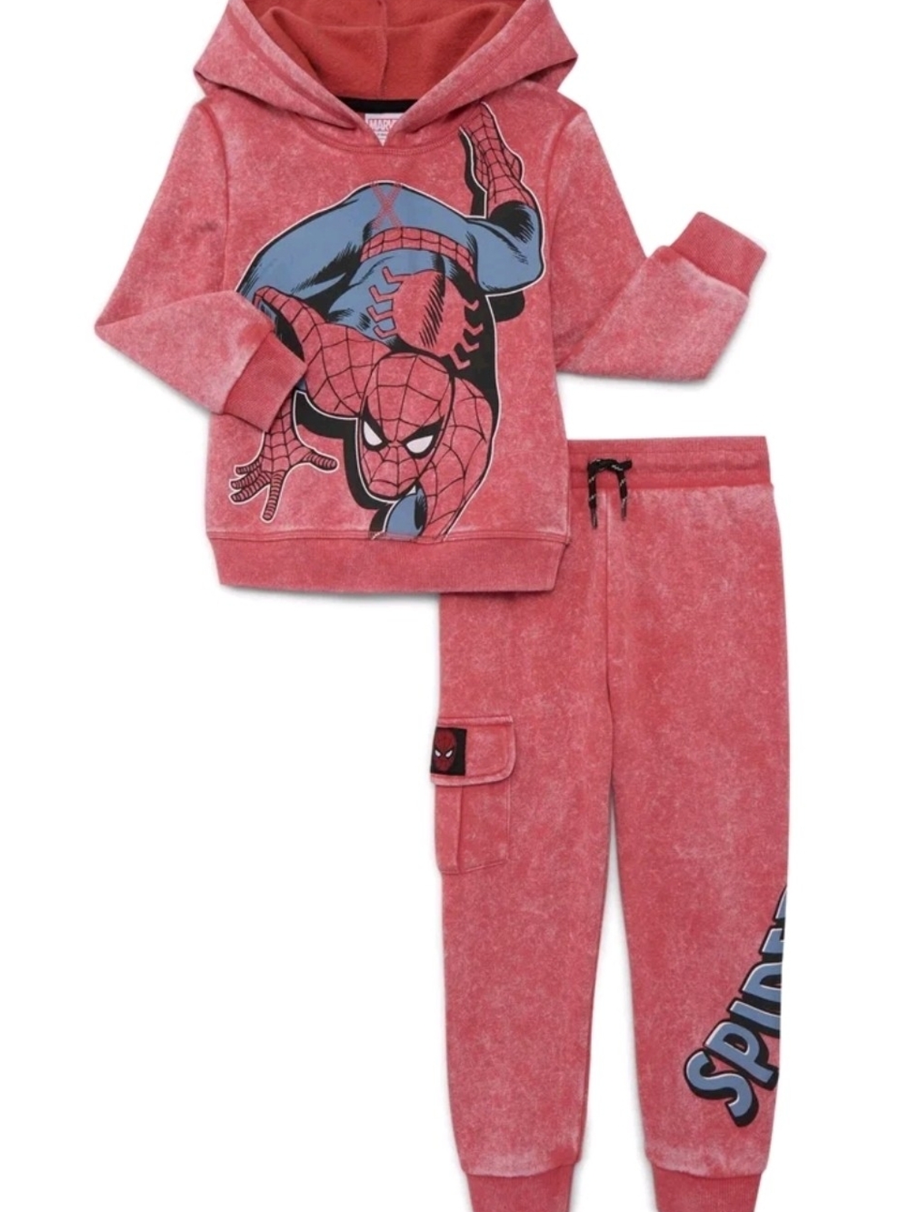 Marvel Spider-Man Red Mineral-Wash Hoodie & Jogger Set